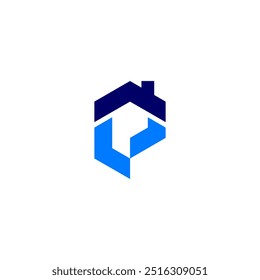 P simple Plantilla de Vector de diseño de logotipo de casa, inspiración de logotipo inmobiliario