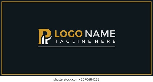 P y diseño de logotipo de rascacielos