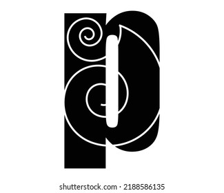 p ilustración de diseño en espiral símbolo de signo vectorial forma de la plantilla de objeto de letra de palabra