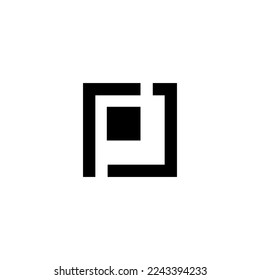 p square logo design vector sign