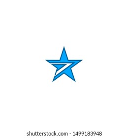 P and Stars Letter Logo Design Template Vector