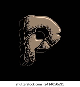 P Stone Hardcore Font Vector