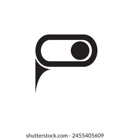 P interruptor ON icono de diseño de logotipo.