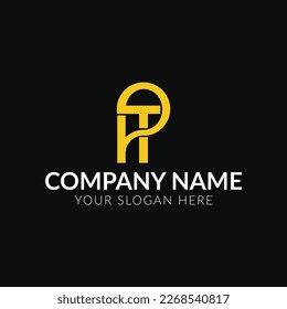 P T letter logo design vector