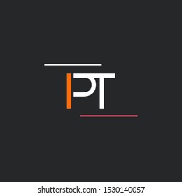 P T letters joint logo design template
