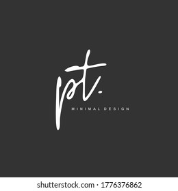 P T PT Erstmalige Handschrift oder handgeschriebenes Logo für die Identität. Logo mit handgezeichnet Stil.