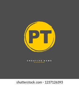 P T PT Initial logo template vector. Letter logo concept