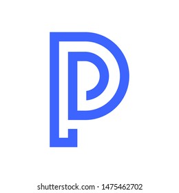 P tech letter logo design 