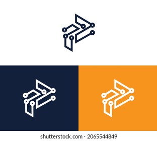 p technology  logo design eps