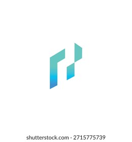 Logotipo de ícone de linha ilusória do vetor de tecnologia P