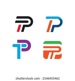 Symbol für P- oder TP-Buchstaben, Vektordesign-Vorlage