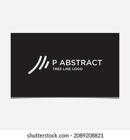 P TREE LINE ABSTRACT LOGO DESIGN