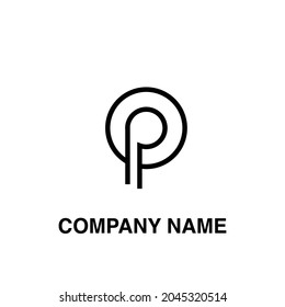 P type geometric logo black color 