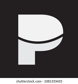 P typography vector logo