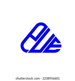 P U E letter logo creative design with vector graphic, P U E simple and modern logo.