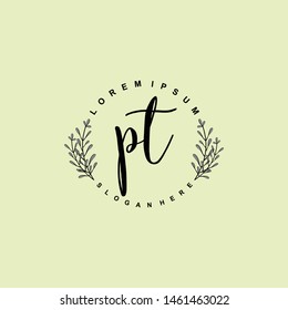 P U Initial beauty floral logo template