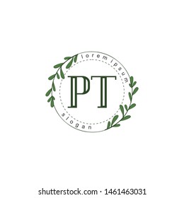 P U Initial beauty floral logo template