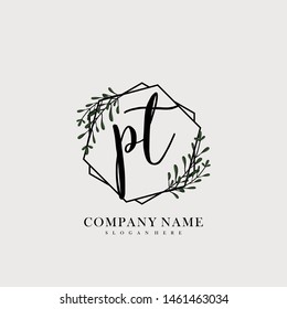 P U Initial beauty floral logo template