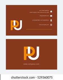 P & U Letter logo, with Business card
