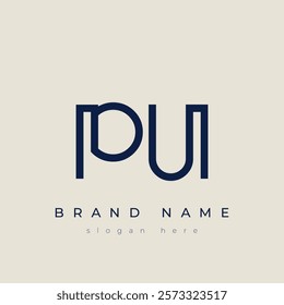 P and U logo design. PU abstract Letters Logo Monogram. This logo design is the process of creating a visual symbol that represents a brand, company, or individual.