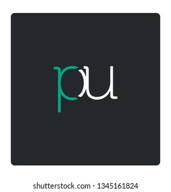 P & U stroke logo joint letter design template