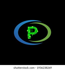 P Diseño único abstracto del logotipo del vector geométrico