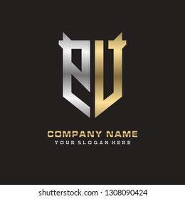 P V initial letter, modern logo design template vector