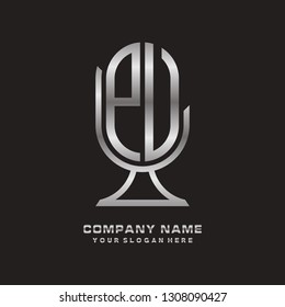 P V initial letter, modern logo design template vector