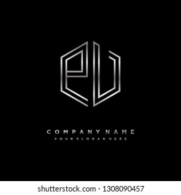 P V initial letter, modern logo design template vector