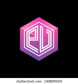 P V initial letter, modern logo design template vector