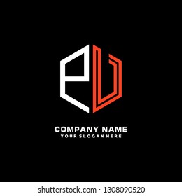 P V initial letter, modern logo design template vector
