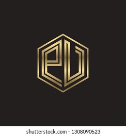 P V initial letter, modern logo design template vector