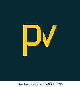 P V joint logo letter design template