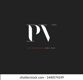 P & V letters Joint logo icon vector template for corporate logo and business card design.