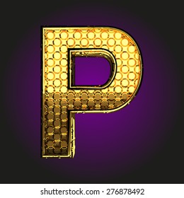 p vector golden letter