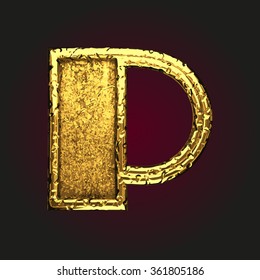 p vector golden letter