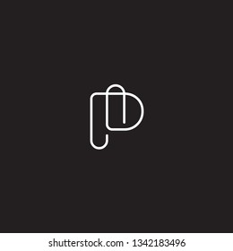 P. Vector Logo Design beautiful logotype for the branding of luxury companies. black background.