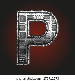 p vector metal letter
