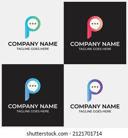 p video chat logo template