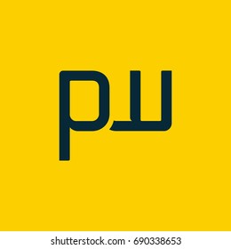 P W joint logo letter design template
