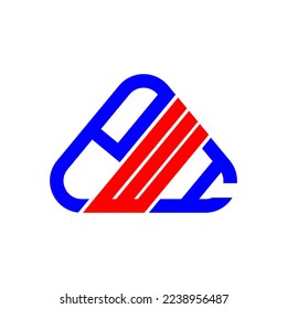 Logotipo de letra P W I diseño creativo con gráfico vectorial, logotipo P W I simple y moderno.