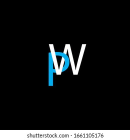 Diseño vectorial de logotipo de letra P W