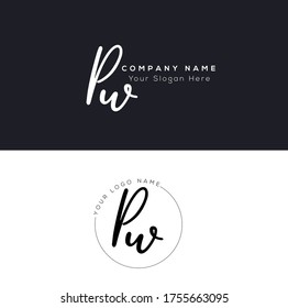  P W PW Initial letter handwriting and signature logo.	