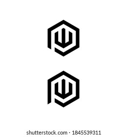 p w pw wp initial logo design vector graphic idea creative