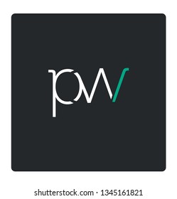 P & W stroke logo joint letter design template
