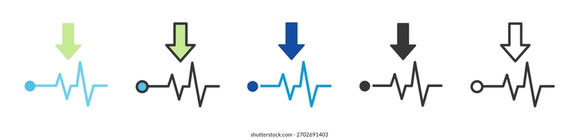 p wave icon definir coleção de vários estilos
