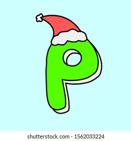 P wearing a christmas hat