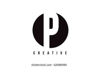 P White Letter Logo Design with Circle Background Vector Illustration Template.