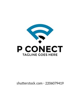 P wifi Logo Vorlage Design Kreative Idee 