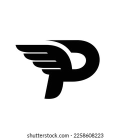 Logo de la ala P, diseño del logotipo de las alas